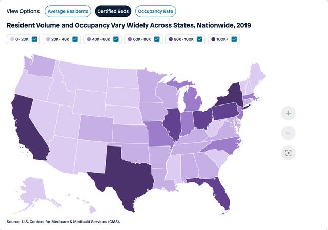 Visual for Indicator Certified Beds for 2019