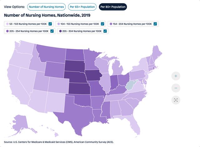 Visual for Indicator Per 80+ population for 2019