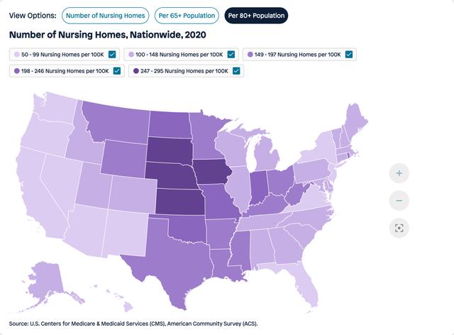 Visual for Indicator Per 80+ population for 2020