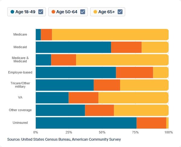 Visual for Indicator Health Care Coverage for 2022