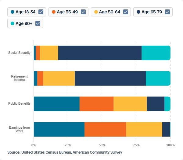 Visual for Indicator Income Sources for 2020