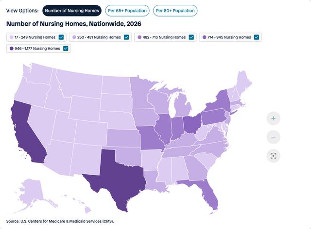 Visual for Indicator Number of Nursing Homes for 2026