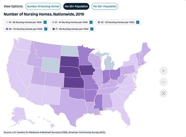 Visual for Indicator Per 65+ population for 2019