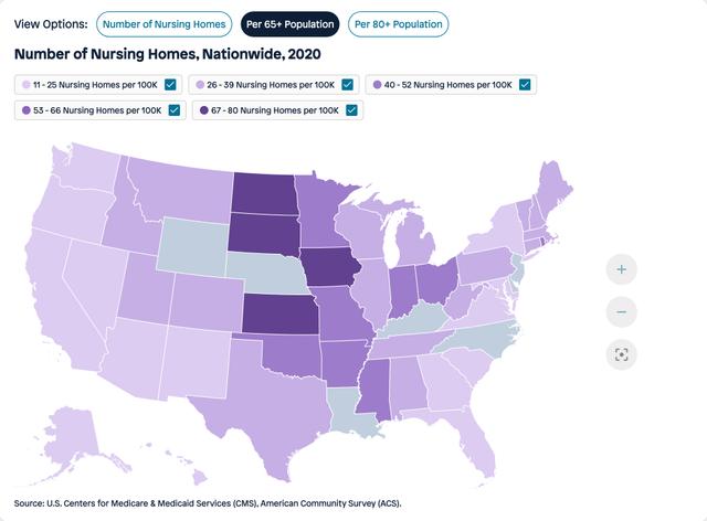 Visual for Indicator Per 65+ population for 2020