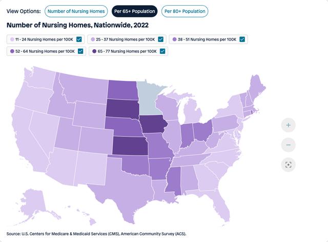 Visual for Indicator Per 65+ population for 2022