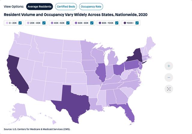 Visual for Indicator Average Residents for 2020